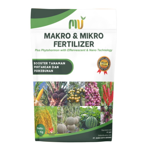 &nbsp; 📋 Tabel Komposisi Pupuk MU Kategori Komponen Fungsi Makro Nutrien Nitrogen (N), Fosfor (P), Kalium (K) Nutrisi utama untuk pertumbuhan tanaman Mikro Nutrien Zinc (Zn), Boron (B), Mangan (Mn) Mendukung kesehatan dan produktivitas tanaman Phytohormon Hormon tumbuhan Merangsang pertumbuhan akar dan daun Nano Teknologi Teknologi nano Memaksimalkan penyerapan nutrisi di level molekuler untuk efisiensi pupuk &nbsp;